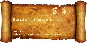 Bonyhai Humbert névjegykártya